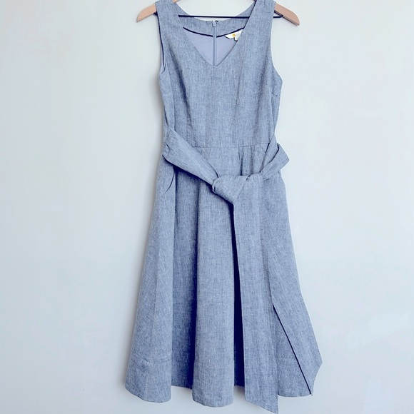 NWT Boden chambray dress fully lined with pockets. - Picture 4 of 8